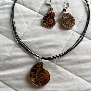 Michael Valitutti Ammolite Earrings/Pendant Set